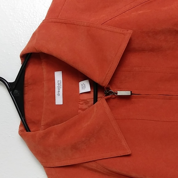 Dressbarn Season Jacket Women's Size 20W Faux Suede Rust Orange - Picture 13 of 16